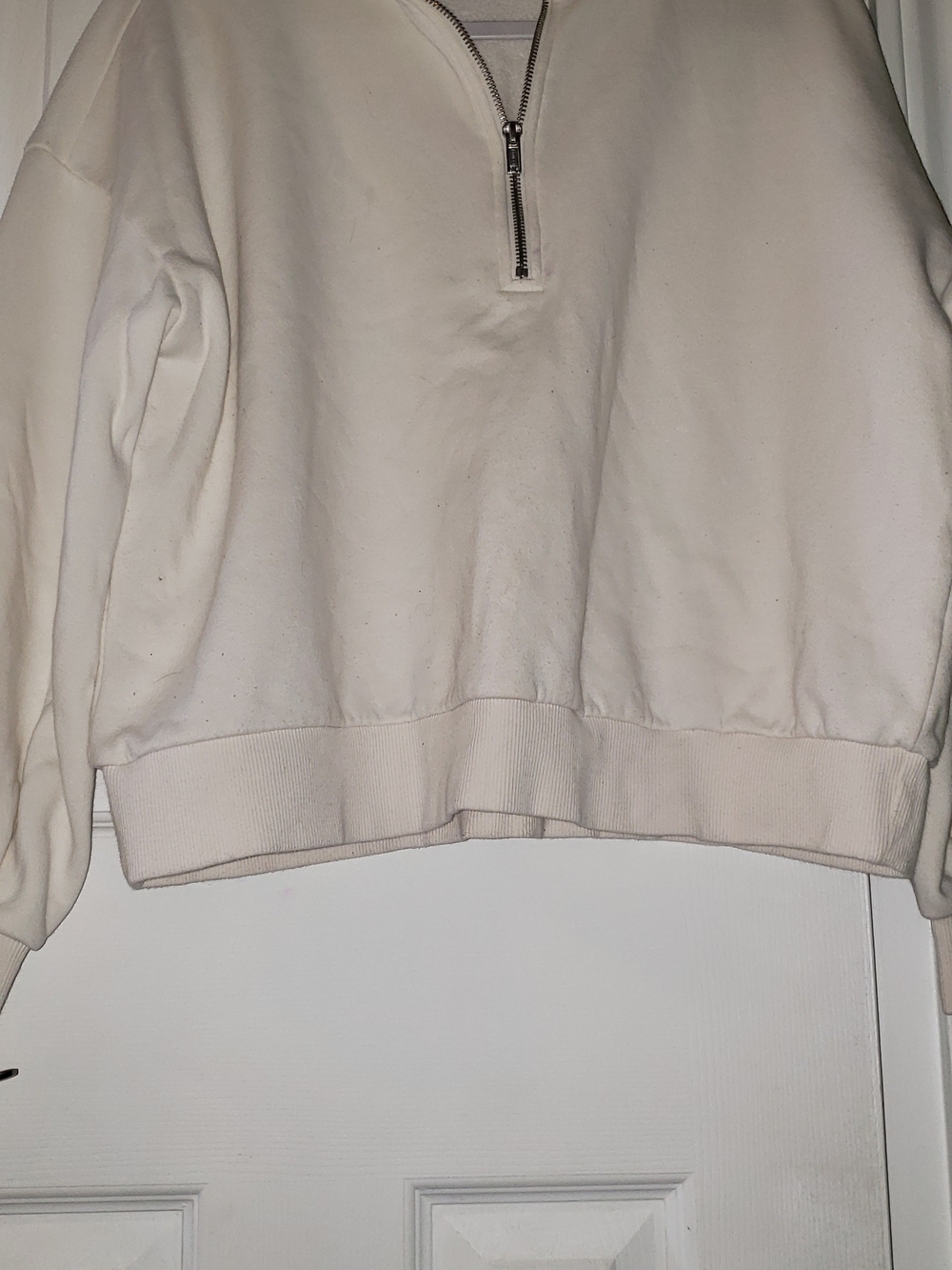 Banana Republic Cream Half-Zip Crewneck Sweatshirt